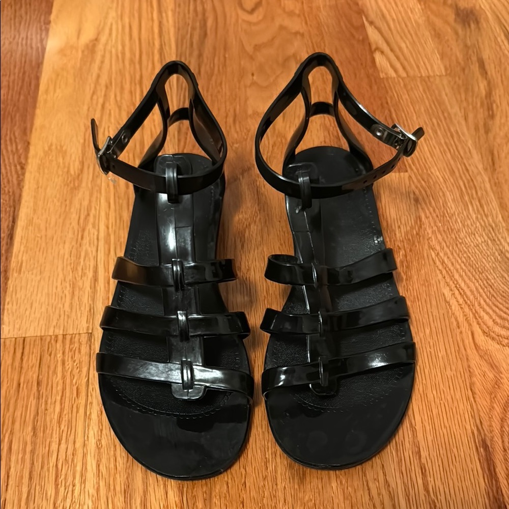 Jelly gladiator sandals black